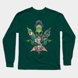 Pot Leaf Skull Long Sleeve T-Shirt